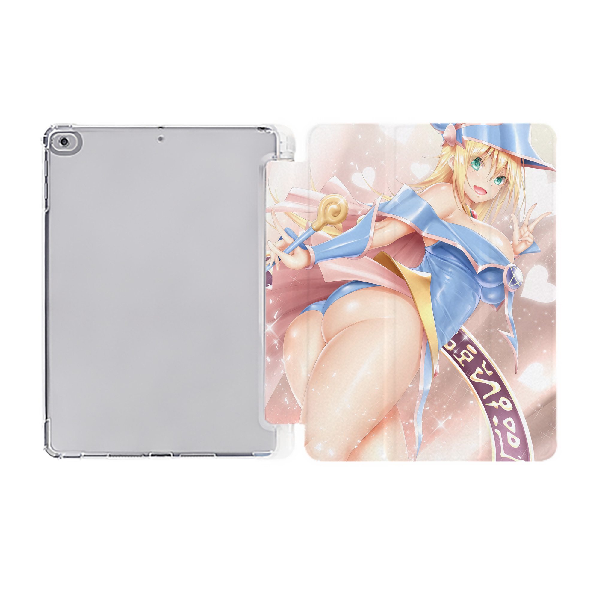 （画像用） 遊☆戯☆王 Yu-Gi-Oh! IPad ケース ペン収納付き 三つ折りスタンド PUレザー×シリコン 対応機種9.5/10.5/10.9インチ